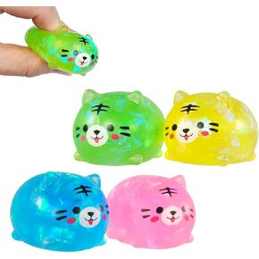 Bitty Kitty Squishy Fidget Toy- Cat Stress Ball for Kids and Adults- Sensory Toy for Autism , ADHD and Anxiety- Assorted Colors- Basket Filler, Classroom Activity and Party Favor- Ages 3+, Small