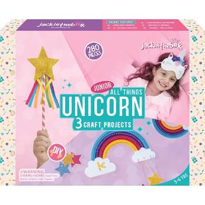 مجموعة Jackinthebox Unicorn Craft Kit لمدة 3 إلى 5 سنوات ، و 3 مشاريع حرفية ، وهدية رائعة للأطفال الذين تتراوح أعمارهم