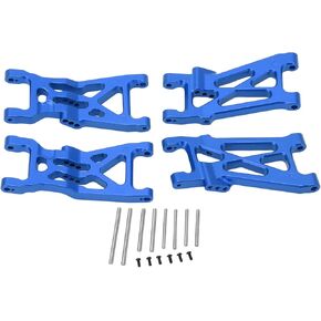 RC Front and Rear Lower Suspension Arm Set Aluminum Alloy RC Swing Arm Set for 1/10 22S 2WD RC Cars(Blue)