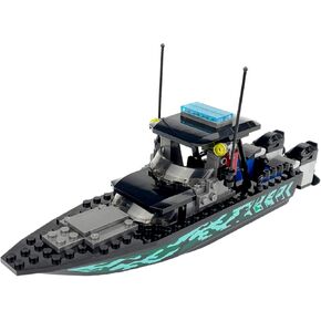 City Coast Guard Boat and Ships Building Blocks Sets, Police Boat, Rescue Boat, Guard Boat, Patrol Boats, Fishing Boat and Rescure Helicopter, Fun Gifts for Boys and Girls (Charge Boat)