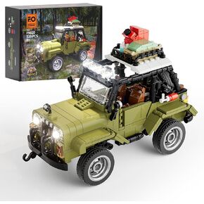Funwhole Jungle Off Roader SUV Building مجموعات مع LED LEVERING - طراز CAR TECHNIC STEM STEM مجموعة 510 PCS للأطفال والفتيان والفتيات الذين تتراوح أعمارهم بين 8+