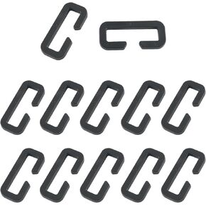 12PCS Plastic Open End Strap Buckle 1 inch ID Wire Free Adjustable Buckle Disconnect Rectangular Square Buckle Loop Sliding Loop Heavy Duty Belt Buckle For Webbing Camping Bags Handbags Black