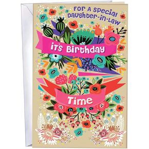 Chuck's Card-O-Rama - Daughter-in-Law Birthday Card - Made in USA - Extra Thick Paper - Large Card Opens to 10" x 7.75" - 88120 - For A Special Daughter-in-Law