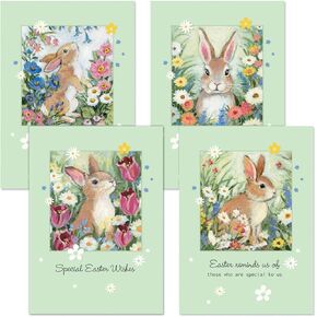 Faith Easter Greeting Cards - Set of 12, Scripture on 9 Cards, 5" x 7", Envelopes Included