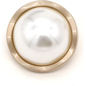 10Pcs 18mm Round Gold Metal Pearl Buttons for Clothing, Women Coat, Blazer, Suit, Handmade Decorations, Sewing Supplies