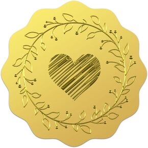 WADORN 100Pcs Palm Coconut Tree Gold Foil Stickers, 2 Inch Sunset Beach Gold Envelopes Seals Seagull Round Self Adhesive Embossed Seal Labels for Wedding Award Invitations Cards Gift Wrapping Making