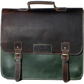 Genuine Leather Laptop Bag for Office & Travel-Handmade Vintage Briefcase,Messenger Bag,Leather Work Bag with Shoulder Strap