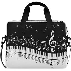 Laptop Case Abstract Music Note Piano Laptops Sleeve Shoulder Messenger Bag Briefcase Notebook Computer Tablet Bags with Strap Handle for Women Man Boys Girls 16 Inch