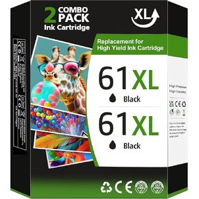 63XL Ink Cartridge Combo Pack Replacement for HP Ink 63 for HP 63XL Ink Cartridge for Envy 4520 OfficeJet 3830 4650 5255 5222 5200(63XL Ink, 2 Pack)