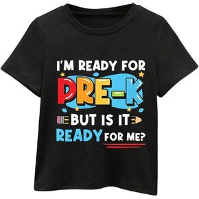 WDIRARA Boy's Letter Print Round Neck Tee Short Sleeve Graphic T-Shirt Casual Summer Top