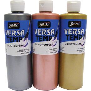 Sax - 1440731 Versatemp Heavy-Body Metallic Tempera Paint, 1 Pint, Assorted Colors, Set of 3