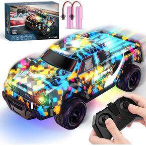 Remote Control Car for Boys 4-7, Off Road Mini RC Car for Kids, Cool Light Up 1/24 Scale Hobby RC Cars Truck Race Car Toy Christmas Birthday Gifts for 3 4 5 6 7 8 Years Old Boys in Saudi Arabia