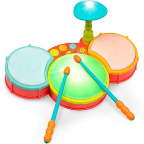 B. toys – Musical Drum- 7 Instruments Toy Drum Kit- Drumroll Please- Musical Toys for Kids 18 months + (7-Pcs)