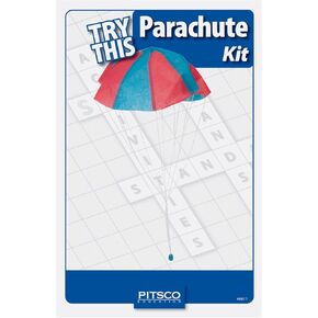 Pitsco Education Try This Parachute Kit, STEAM Project for Kids Ages 9 and up, 20 Minute STEM Activity, Create and Fly a Parachute, STEM Educational Construction Kit, Single Kit