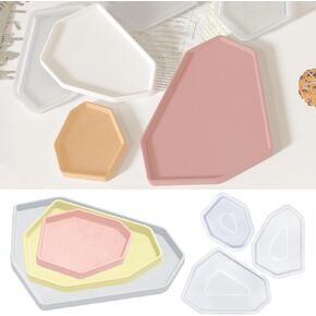 Resin Tray Molds, Irregular Combination Rolling Tray Molds for Epoxy Resin, Silicone Resin Molds with Edges, Clearance Resin Molds Silicone for Serving Tray, DIY Holder Resin Casting Molds