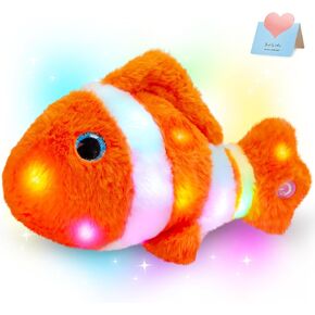 Glow Guards 12" Glowing Goldfish Plush Light Up Stuffed Animals Soft Plush Pillow Birthday Gifts for Toddler Kids Girls Boys Friends