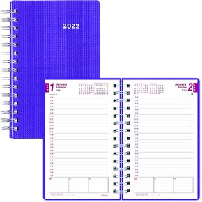 Brownline® 2025 DuraFlex Daily/Monthly Planner, Appointment Book, 12 Months, January to December, Twin-Wire Binding, 8" x 5", Purple (CB634V.PUR-25)
