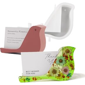 1 Set of Visiting Card Holder Silicone Resin Mold Bird Shaped Business Card Dispenser Epoxy Silicone Casting Molds for Office Table,3D DIY Making Handmade Display Decor Crafts