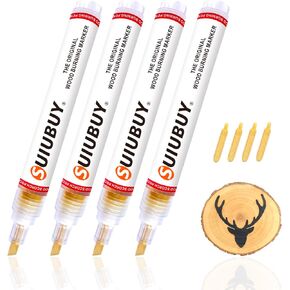 Wood Burning Pen Kit, 4 PCS Scorch Pens Equipped with 4 PCS Replacement Oblique Tip, Chemical Wood Burner Set, Suitable for Beginners of DIY Wood Burning Projects