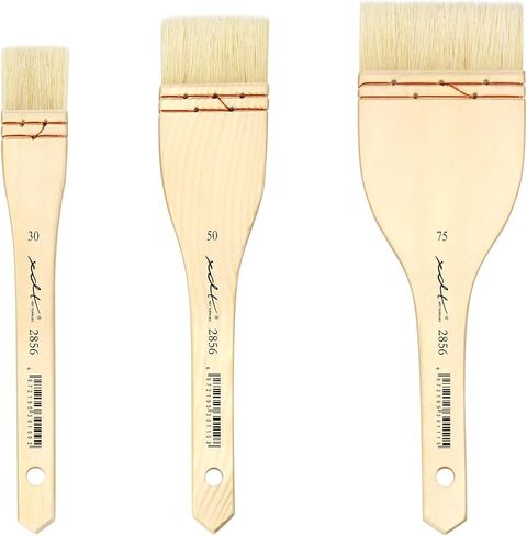 XDT #5249 HAKE Artist Paint Brush 3 قطعة مجموعة متوسطة ناعمة الماعز الماعز #1.18in #2in #2.95in ، ألوان مائية للزيت الأكريليك in Kuwait