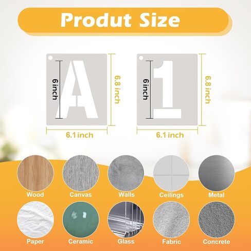 2 inch Letter Stencils 42 Pcs Large Alphabet Stencils, Number Stencils, Reusable Letter Stencils for Painting on Wood Wall Fabric Rock DIY Art Projects (2 inch) in Saudi Arabia