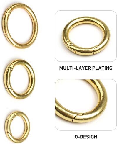 jiesinlov 6pack spring o-reings ، مقاطع مفاتيح مستديرة لقطات ربط الخطاف ، حلقة مفتاح لأجهزة محفظة الاستبدال ، carabiner للمفاتيح ، ثلاثة قطر (gunmetal) in Kuwait