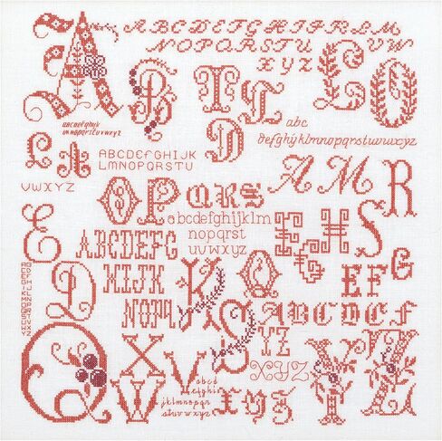 Thea Gouverneur - Counted Cross Stitch Kit - Antique Character Sampler - Aida - 18 count - Embroidery Kit for Adults - DMC Embroidery Threads and other Cross Stitch Supplies Included - 2093A in Kuwait