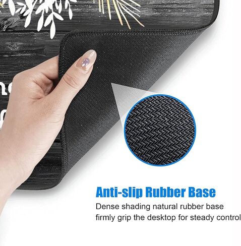 Desk Pad Mat Gaming Mouse Pads with Coasters, 31.5"x 11.8" XXL Large Gaming Mouse Mat Desk Pad with Non-Slip Base and Stitched Edge for Home Office Gaming Work, Floral Quote Bible Verse Psalm 46:5 in Kuwait