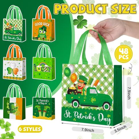 Wesnoy 48 Pieces Halloween Treat Gift Bags Bulk Reusable Halloween Tote Bags with Handles Pumpkin Vampire Mummy Non Woven Goodie Basket for Trick or Treat Party Favors, 7.8 x 7.8 x 3.5 Inch in Saudi Arabia