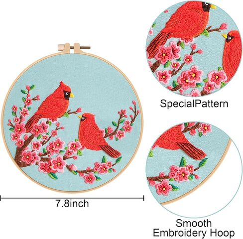 Nuberlic 3 Pack Embroidery Kit for Beginner Adults, Cross Stitch Set with Cute Bee Patterns, Includes Cloth, Hoops, Threads, Needles, Instructions in Kuwait