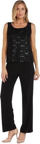 R&M Richards Women's 3 PCE Laced Duster Jacket Shell and Solid Pant in Kuwait