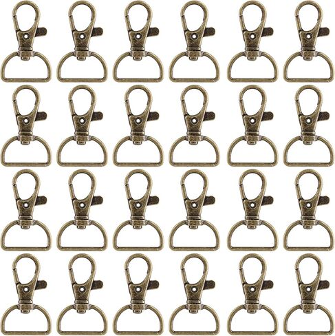 BokWin 40 Pcs Metal Lobster Claw Clip Swivel,Bronze Keychain Hook with D Rings,20mm Keychain Hook for Bags Wallets in Kuwait