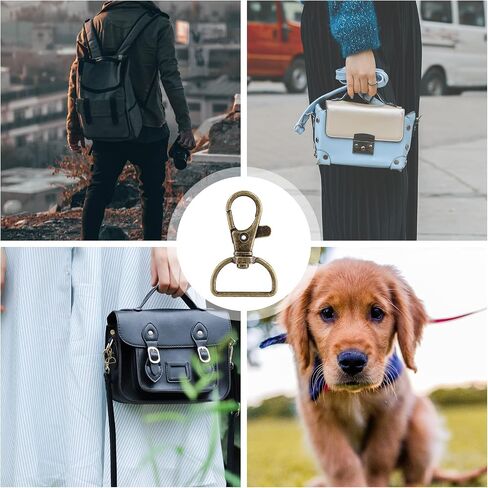 BokWin 40 Pcs Metal Lobster Claw Clip Swivel,Bronze Keychain Hook with D Rings,20mm Keychain Hook for Bags Wallets in Kuwait