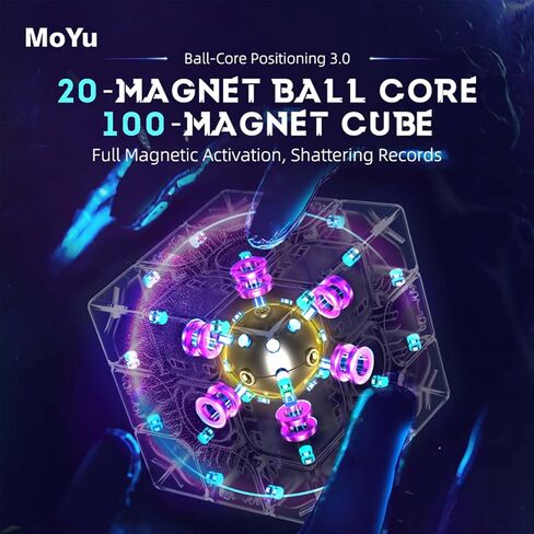 Moyu Super WeiLong 2023 Ball Core UV Coated Magnetic Speed Cube 3x3 Puzzle Cube Stickerless MagLev Master Cube (20-Magnet MagLev Ball-core UV Coated) in Kuwait