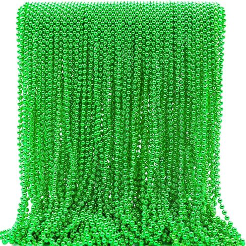 Tayuvira120pcs حبات Mardi Gras ، قلادات مطرز ، 33 "قلادة يوم St Patricks ، قلادة خرز للنساء الرجال ، رمي المهرجان إكسسوارات لحفل القراصنة كرنفال سانت باتريكس (120 بكسل 3 كولورز) in Kuwait