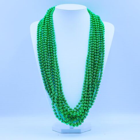 Tayuvira120pcs حبات Mardi Gras ، قلادات مطرز ، 33 "قلادة يوم St Patricks ، قلادة خرز للنساء الرجال ، رمي المهرجان إكسسوارات لحفل القراصنة كرنفال سانت باتريكس (120 بكسل 3 كولورز) in Kuwait
