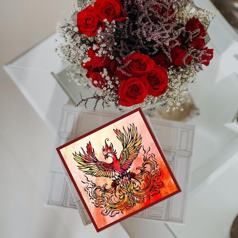 GLOBLELAND 4Pcs Mini Phoenix Clear Stamps for DIY Scrapbooking Silicone Stamp Seals Magic Phoenix Transparent Stamps for Cards Making Photo Album Journal Home Decoration 2.2x2.2inch in Saudi Arabia