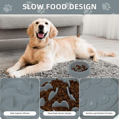 Star&Mi Silicone Slow Feeder Dog Bowls Small Breed Puzzle Bowl for Dogs & Cat with Suction Cups, Non-Slip Design (3.8Cup) in Saudi Arabia