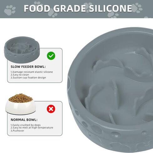 Star&Mi Silicone Slow Feeder Dog Bowls Small Breed Puzzle Bowl for Dogs & Cat with Suction Cups, Non-Slip Design (3.8Cup) in Saudi Arabia