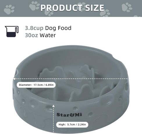 Star&Mi Silicone Slow Feeder Dog Bowls Small Breed Puzzle Bowl for Dogs & Cat with Suction Cups, Non-Slip Design (3.8Cup) in Saudi Arabia