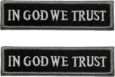 2 Pcs in GOD WE Trust Morale Tactical Patch Embroidered Applique Emblem Fastener Hook & Loop (White) in Saudi Arabia