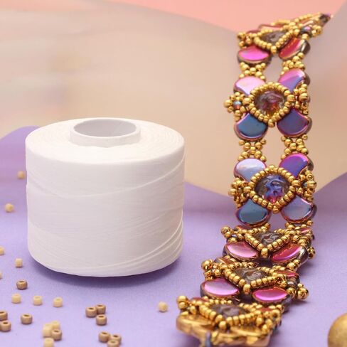 The Beadsmith Nymo Thread – 12-Pack White Color – Size D, .30mm Diameter, 250 Yard/229 Meter Large Spool – Made of Nylon – Bead Embroidery & Weaving, Off Loom & Loom Work and DIY Craft Projects in Kuwait