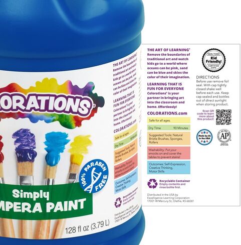 Colorations Simply Tempera Paint, 11 Gallon Set In Vibrant Colors, Matte Finish, Classroom Supplies, Non Toxic, School, Craft, Art Supply Set, Stock Up On Bulk Paints For School in Saudi Arabia