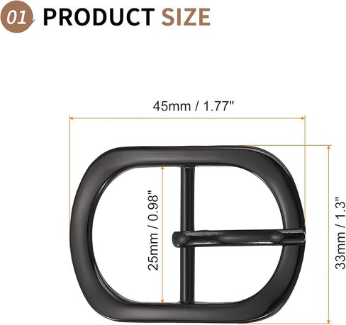 5 Pack Roller Belt Buckle, Single Prong Belt Buckle, Oval Roller Pin Buckle Zinc Alloy for Bag Keychain in Kuwait