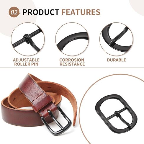 5 Pack Roller Belt Buckle, Single Prong Belt Buckle, Oval Roller Pin Buckle Zinc Alloy for Bag Keychain in Kuwait