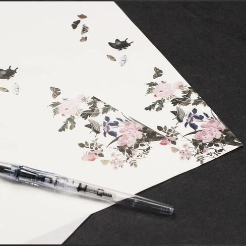 Stationary Letter Paper and Envelope Set, Flower and Butterfly Theme Paper, 5 Sheets and 3 Envelopes, Great for invites and letters (Type 1) in Kuwait