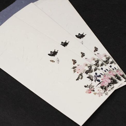 Stationary Letter Paper and Envelope Set, Flower and Butterfly Theme Paper, 5 Sheets and 3 Envelopes, Great for invites and letters (Type 1) in Kuwait