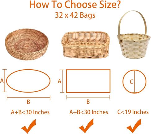 Awpeye Clear Basket Bags 20Pack Large Cellophane Gift Bags for Baskets Cellophane Wrap for Gift 2 Mil Thick (20"x20") in Saudi Arabia