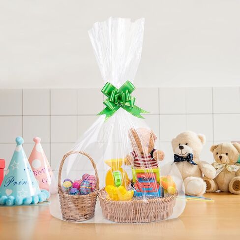 Awpeye Clear Basket Bags 20Pack Large Cellophane Gift Bags for Baskets Cellophane Wrap for Gift 2 Mil Thick (20"x20") in Saudi Arabia