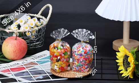أكياس Gusset السفلية 50pcs 8x12 "Silver Star Clear Cellophane أكياس الأكياس البلاستيكية أكياس تشيلو أكياس علاج الأكياس بشكل كبير الحفلات in Kuwait
